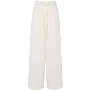 Accessorize London Women's White Crinkle Beach Trousers X Small