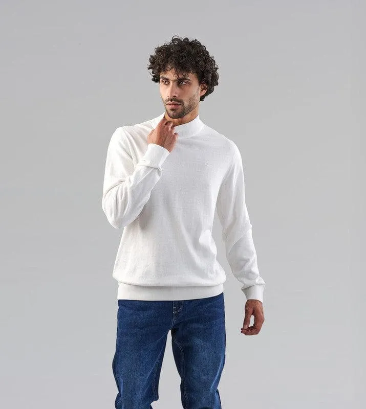 BASIC HIGH NECK SWEATER  - OFF WHITE