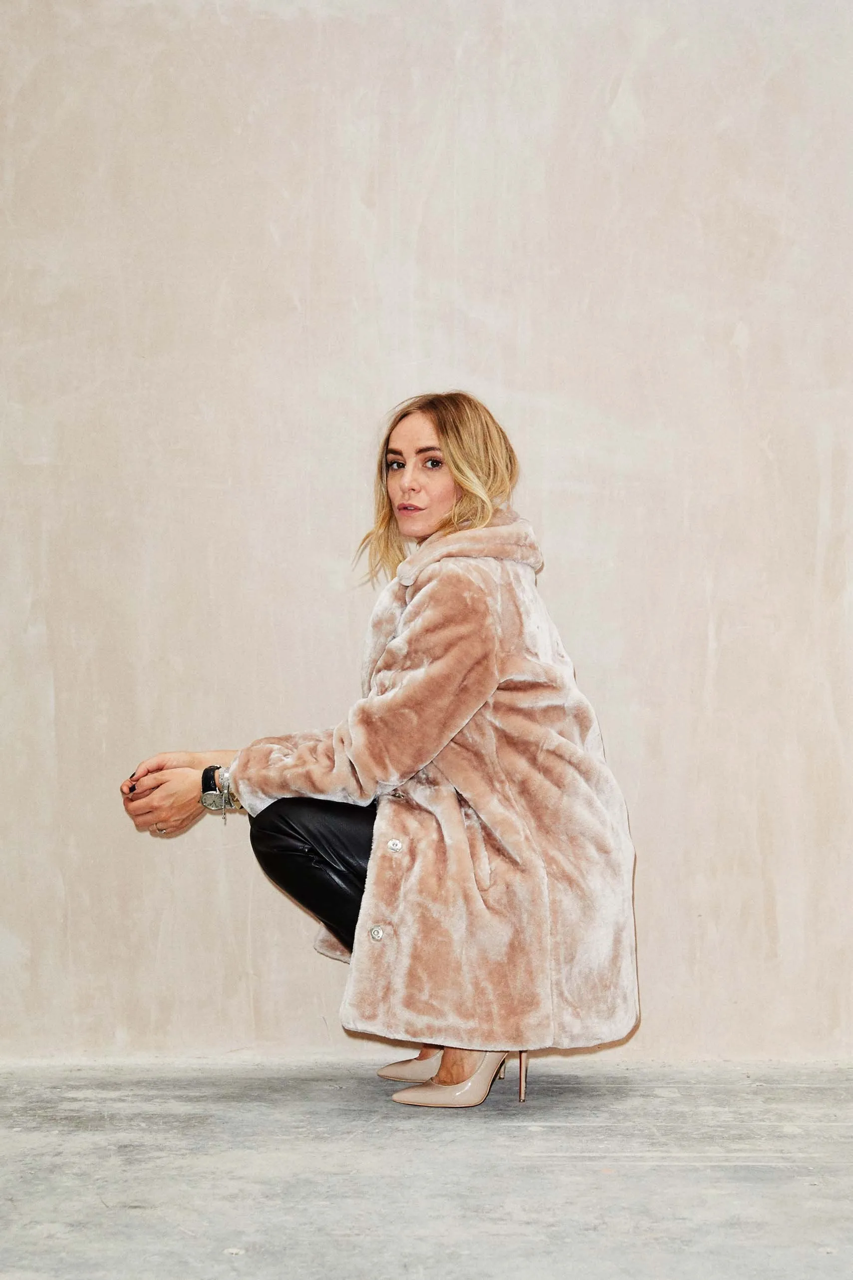 Beige Faux Fur Teddy Coat