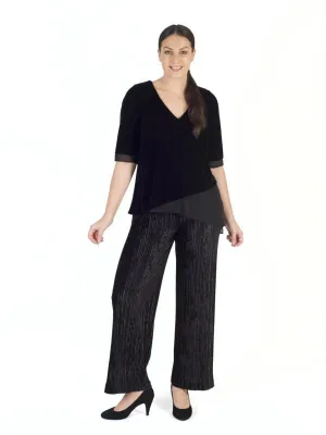 Black Pleated Velvet Trouser