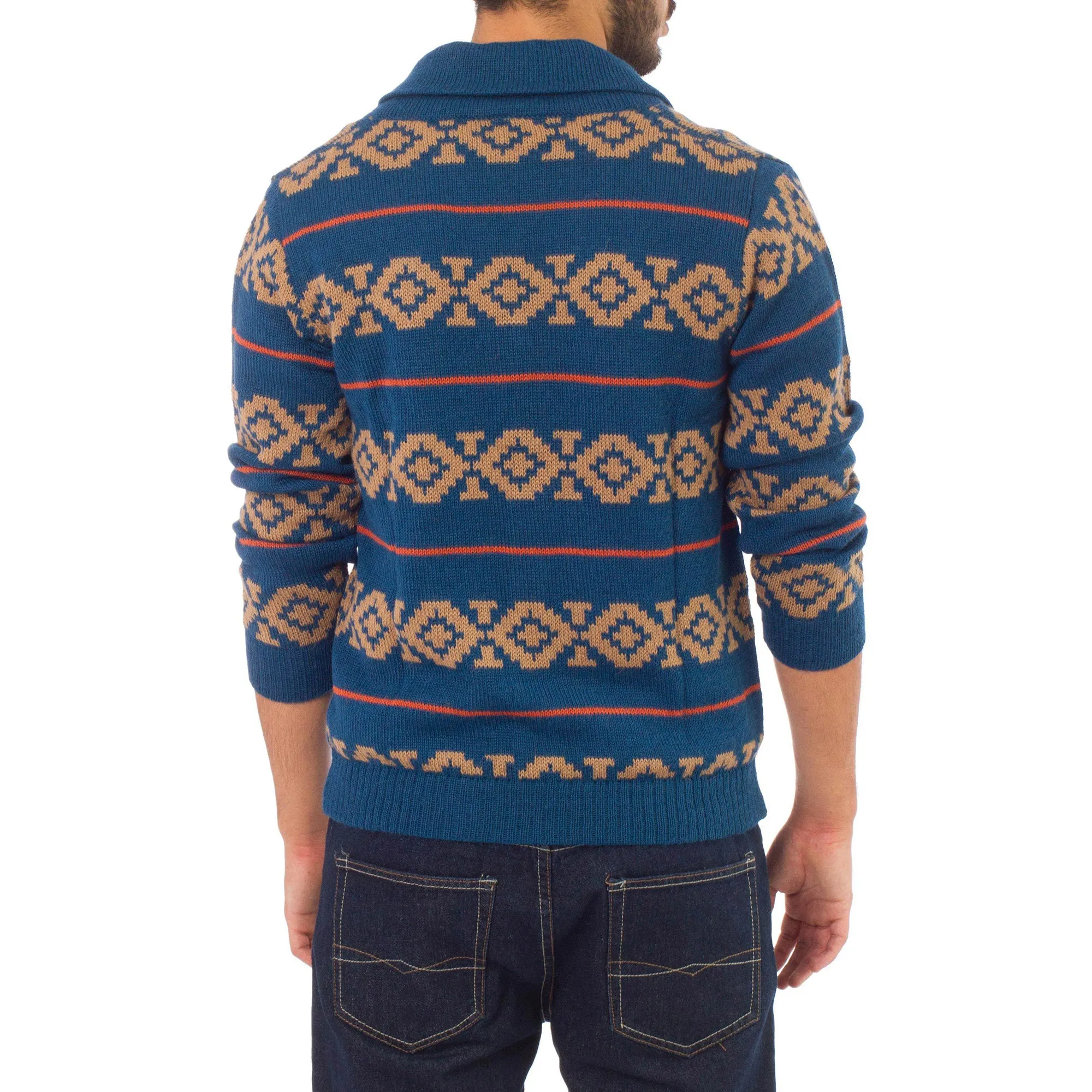 Blue Chakana Alpaca Men's Cardigan