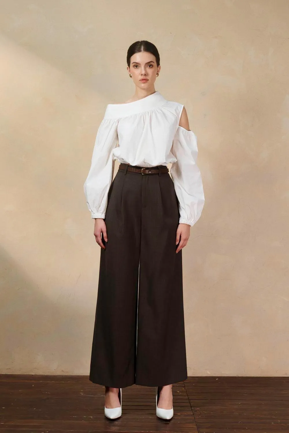 Bonnie Straight Wide Leg Polycotton Trousers