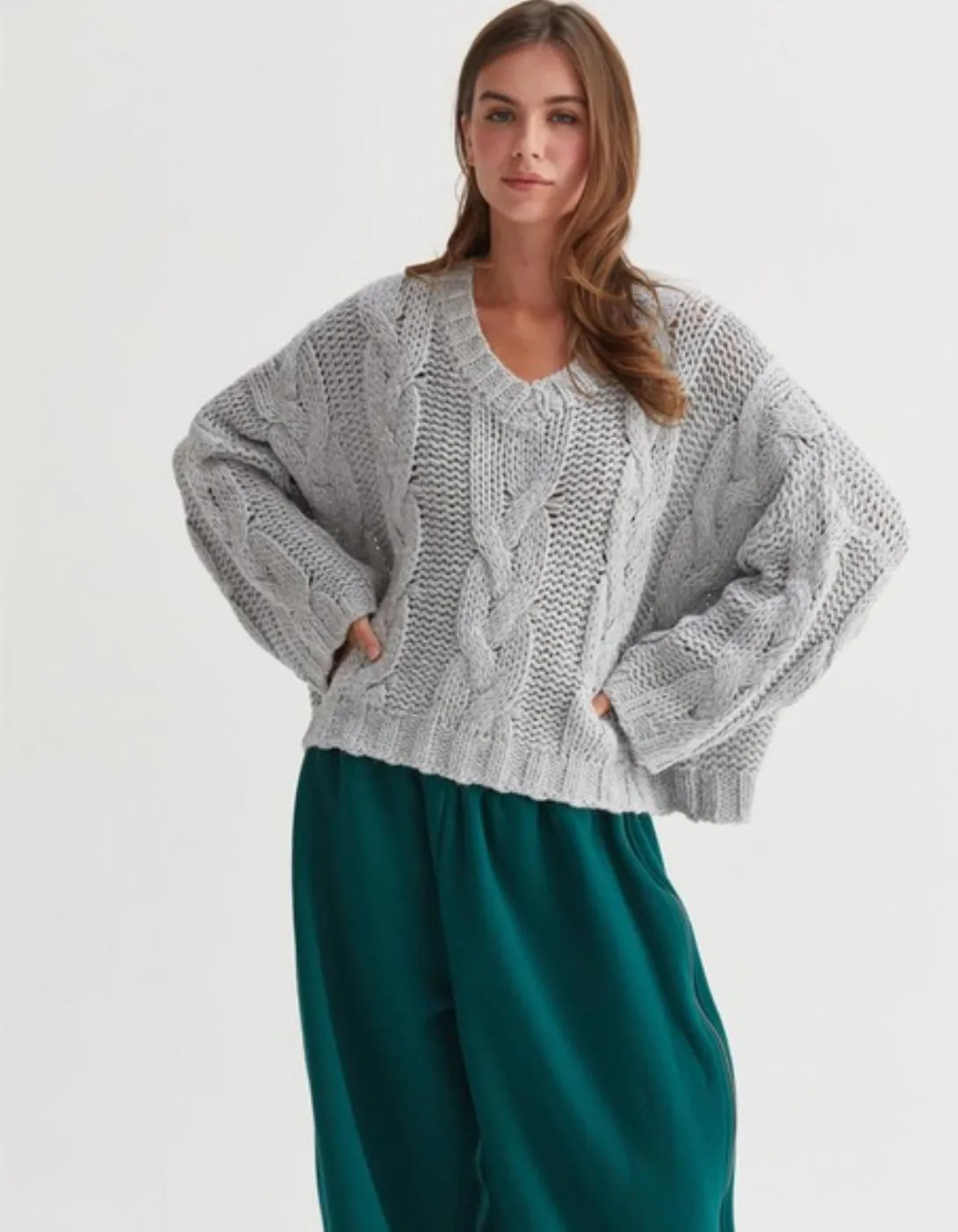 Cableknit Oversized Sweater