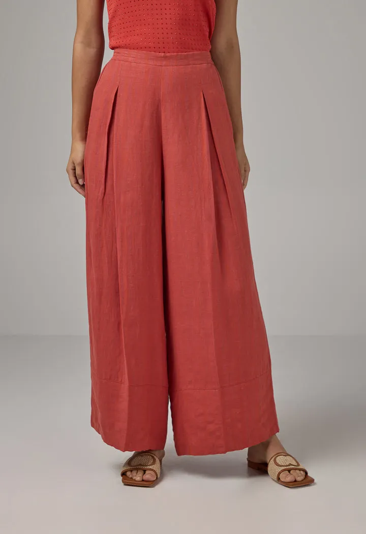 Choice Striped Wide Leg Trousers Orange