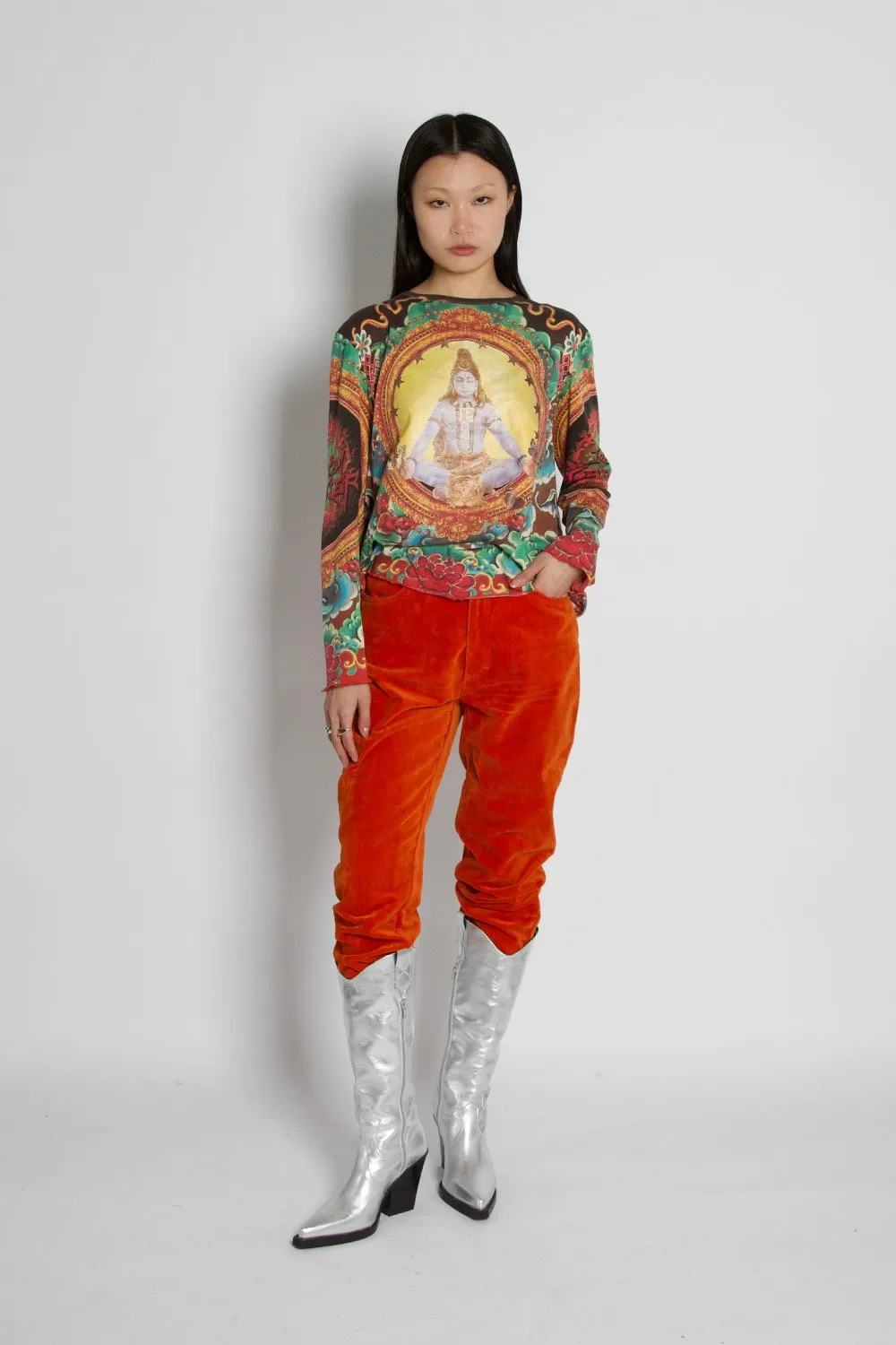 Christian Lacroix Velvet Orange Trousers