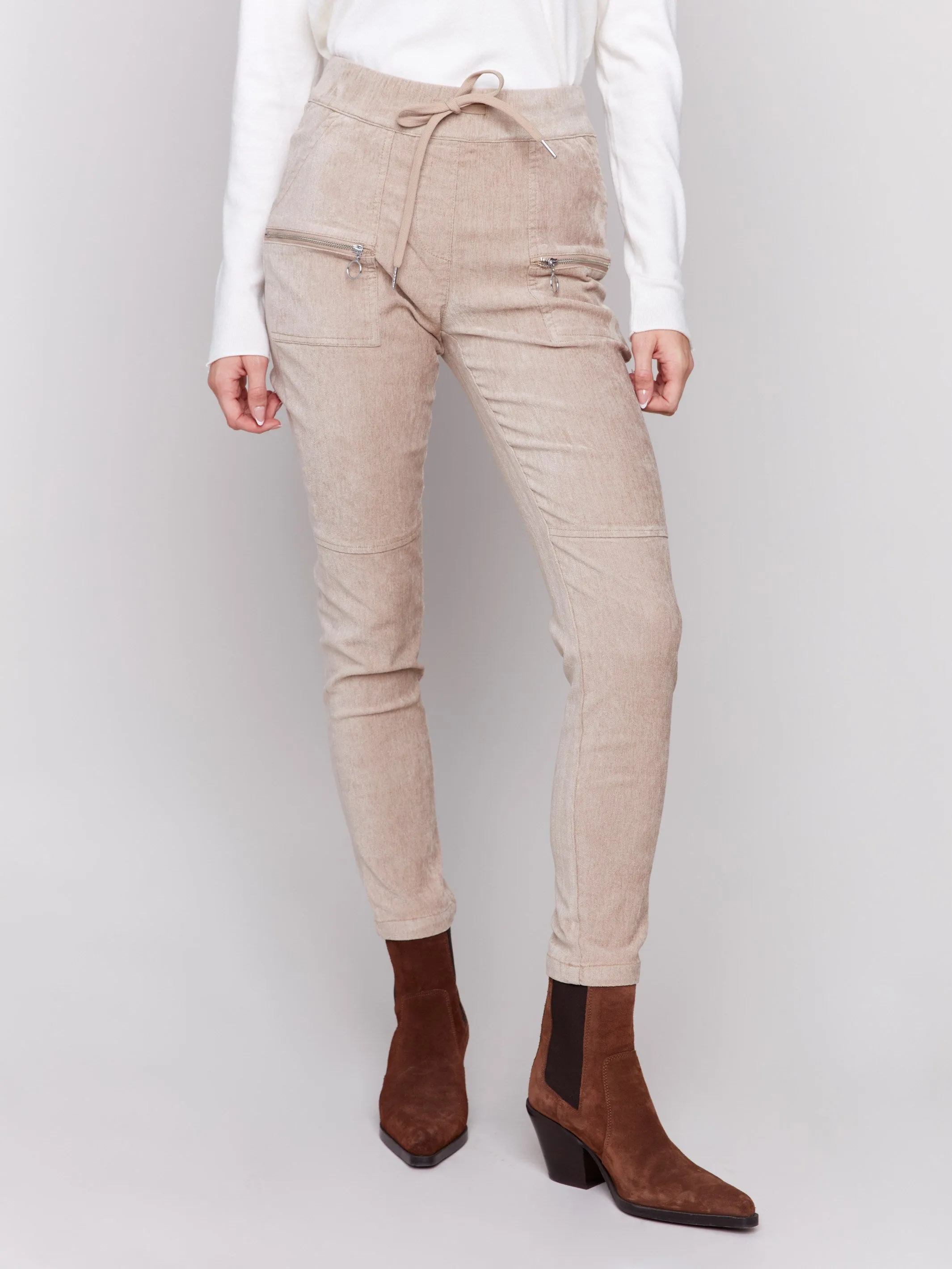 Corduroy Jogger Pants - Almond