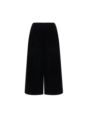 Cropped Trousers Velvet Fabric