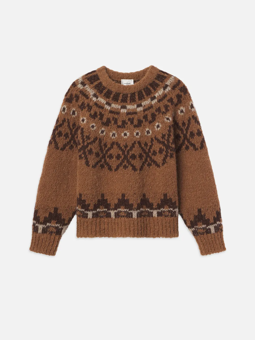 Fair Isle Sweater -- Camel Multi