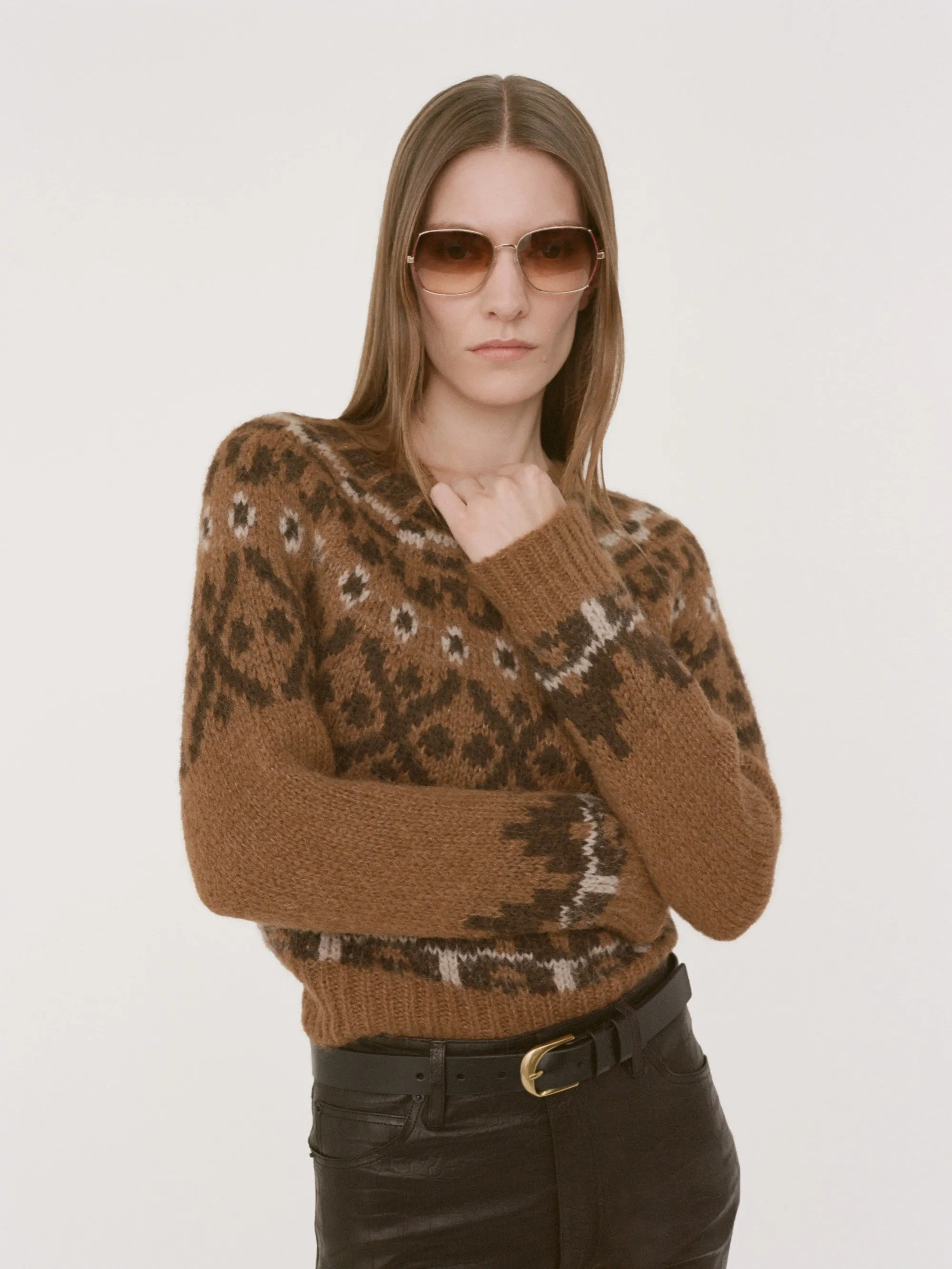 Fair Isle Sweater -- Camel Multi