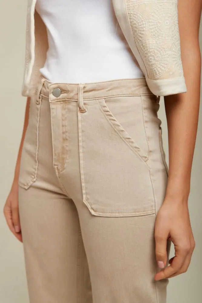 Ginny Denim Flares Sand