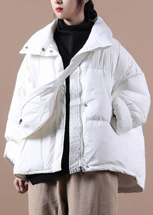 Handmade Black fashion zippered Button Winter Duck Down Jacket