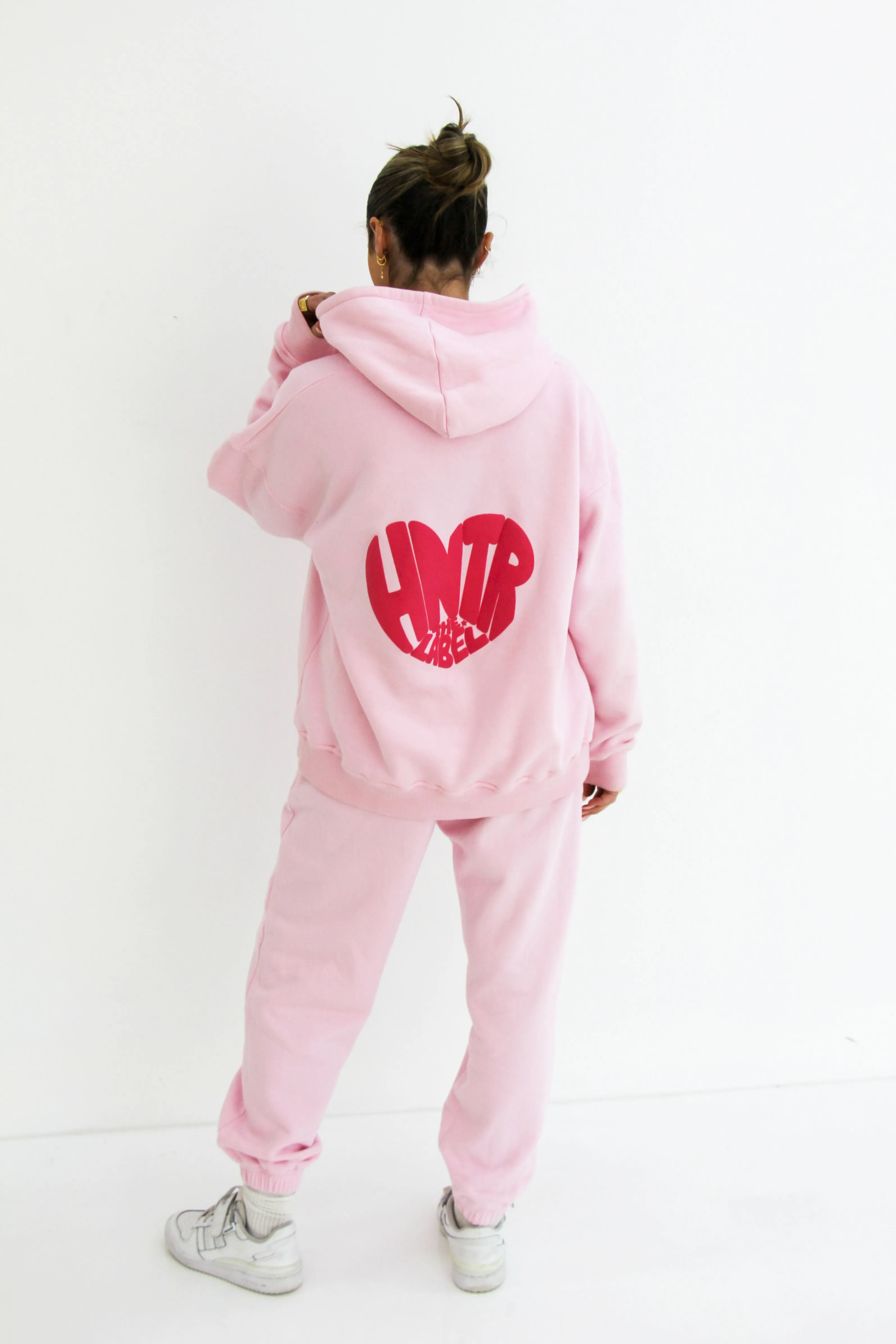 HEART PUFF HOOD: pink