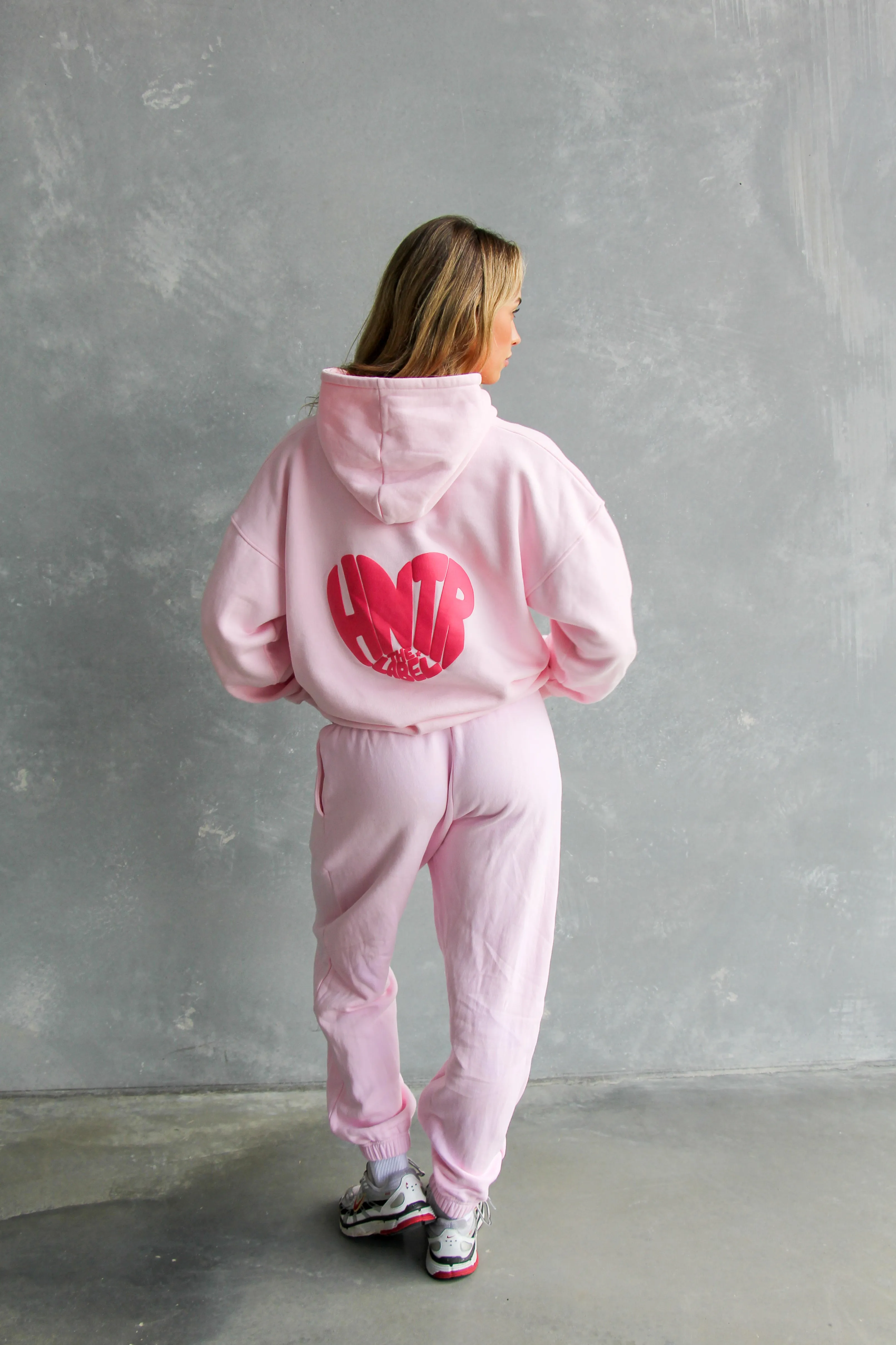 HEART PUFF HOOD: pink