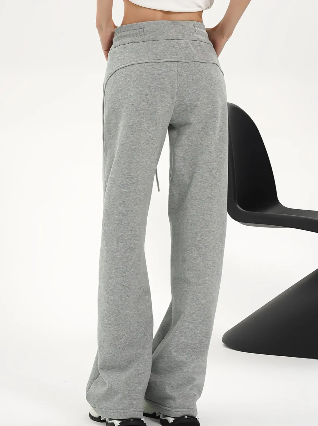 High-Waisted Wide-Leg Drawstring Pants - Relaxed Fit Lounge Trousers