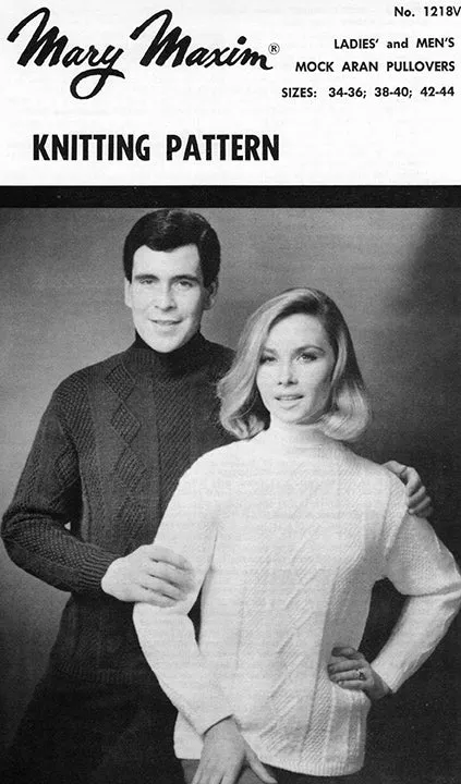 His 'N Hers Mock Aran Pullovers Pattern