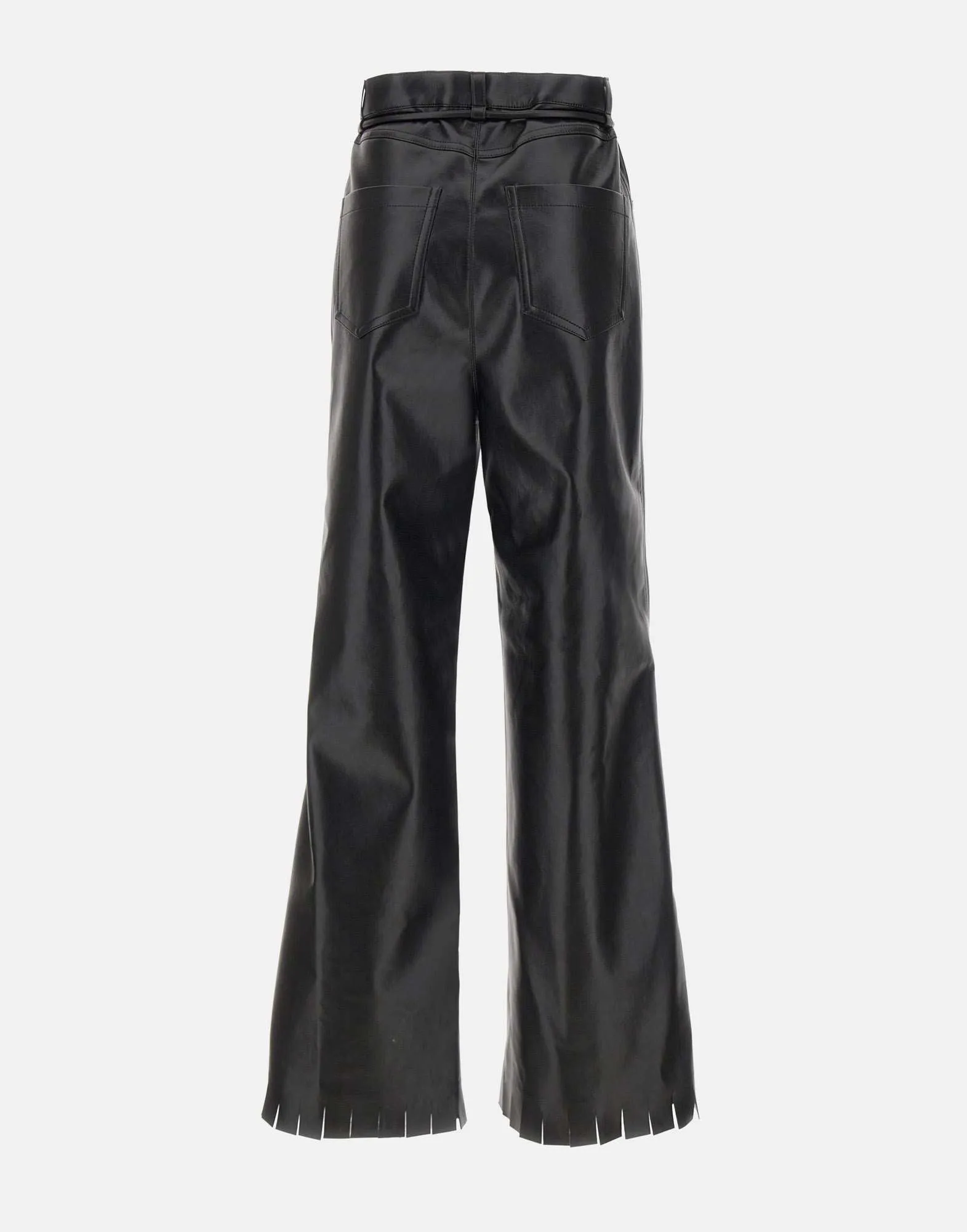 Imitation Leather Wide Leg Trousers