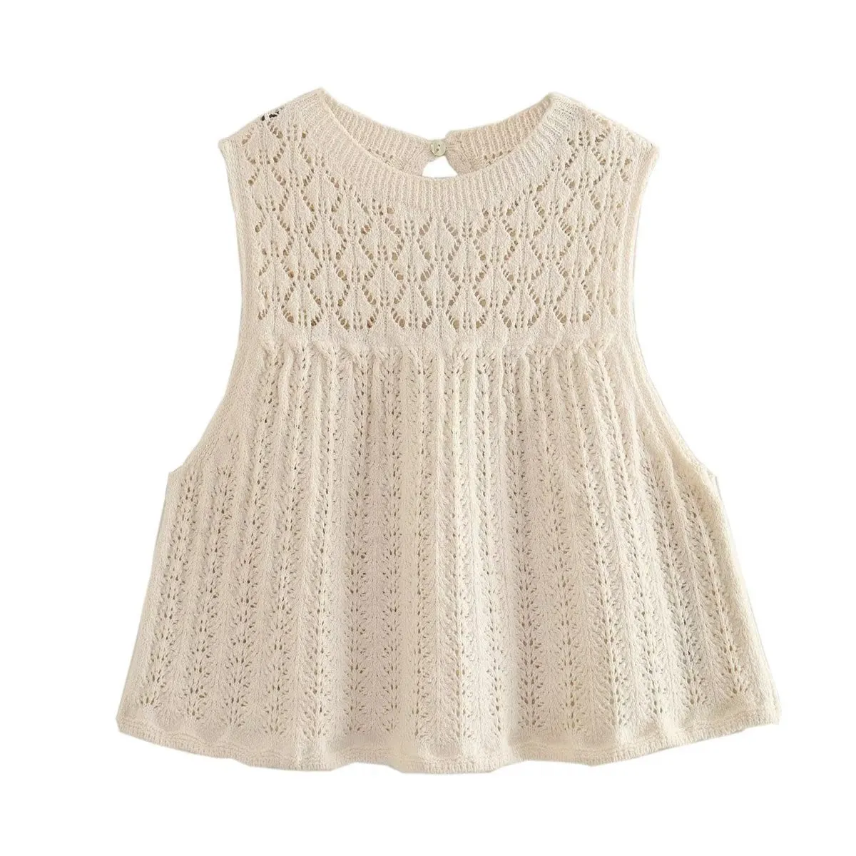 Jacquard Mesh Knitted Top And  Mini Skirt