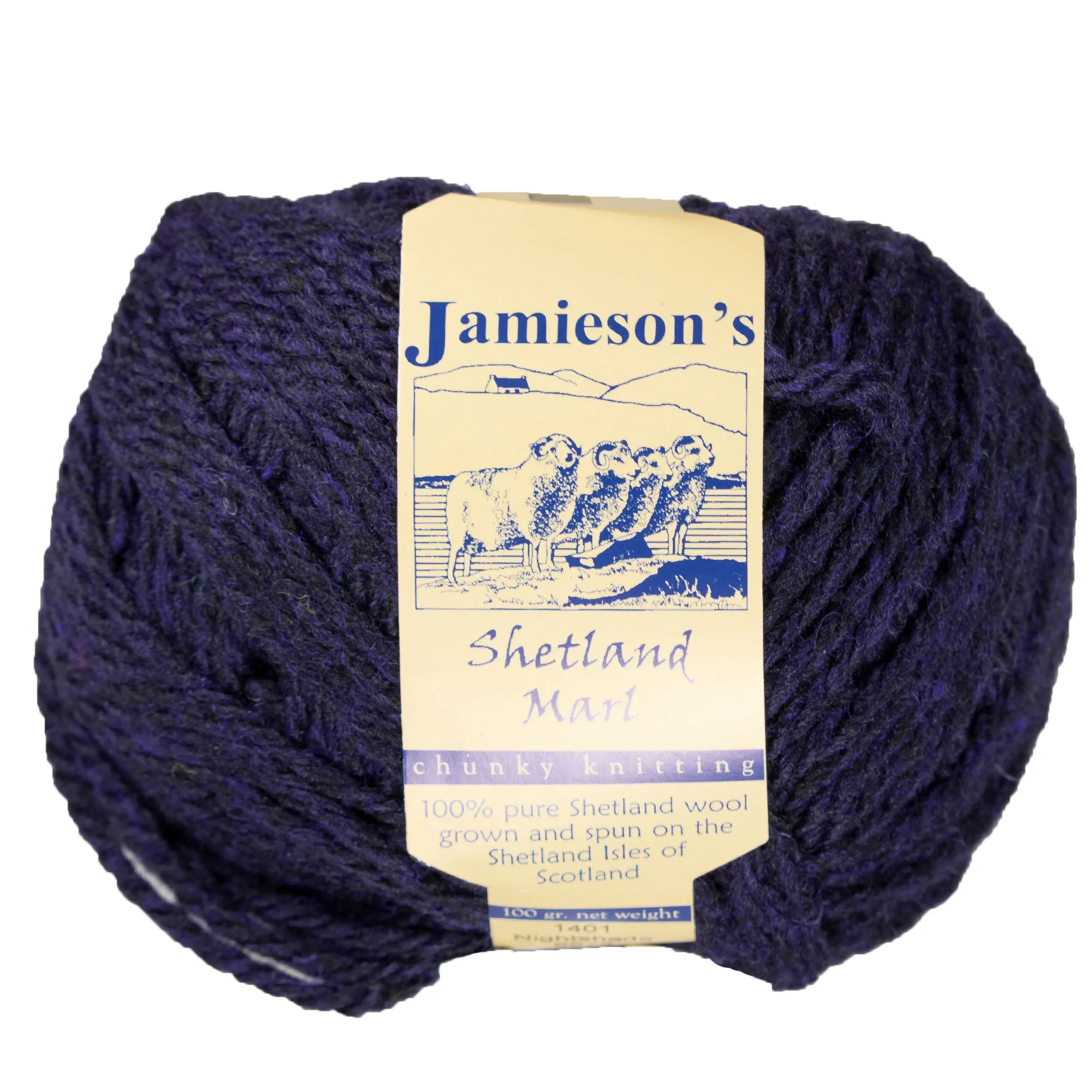 Jamieson's of Shetland Marl Chunky Yarn - 1401 Nightshade