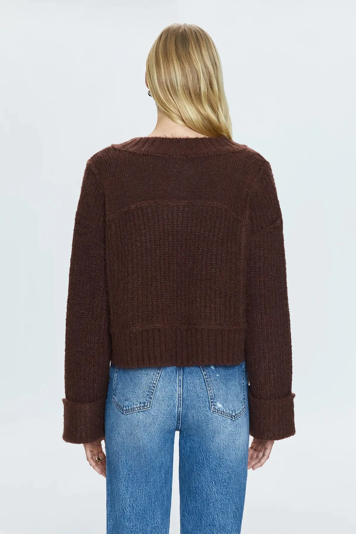 Joy Cropped Boxy Sweater~ Dark Roast