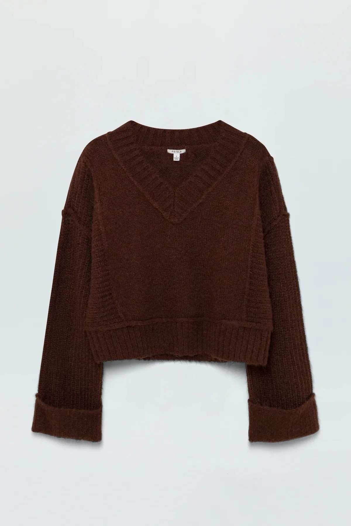 Joy Cropped Boxy Sweater~ Dark Roast