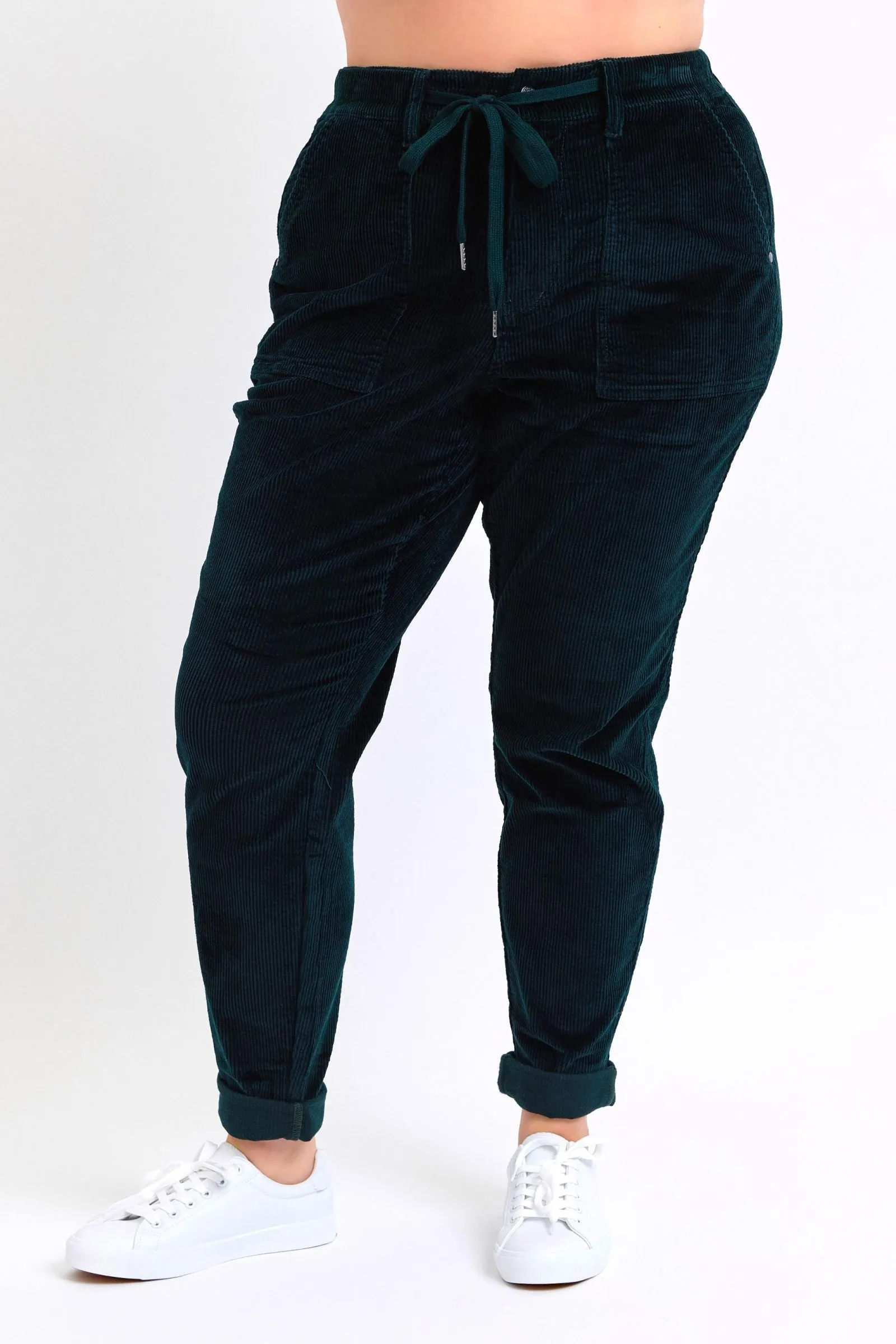 Judy Blue Reg/Plus High Waist Green Corduroy Jogger