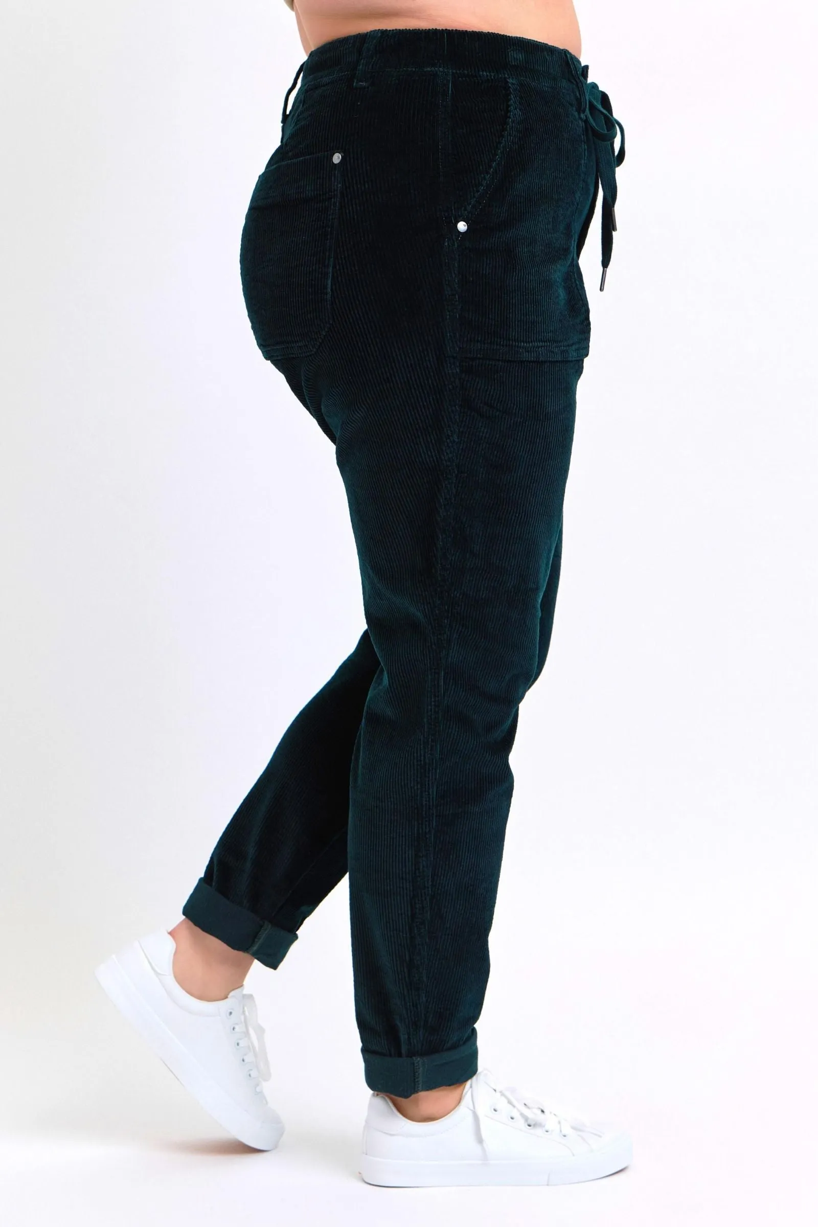 Judy Blue Reg/Plus High Waist Green Corduroy Jogger