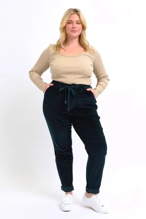 Judy Blue Reg/Plus High Waist Green Corduroy Jogger