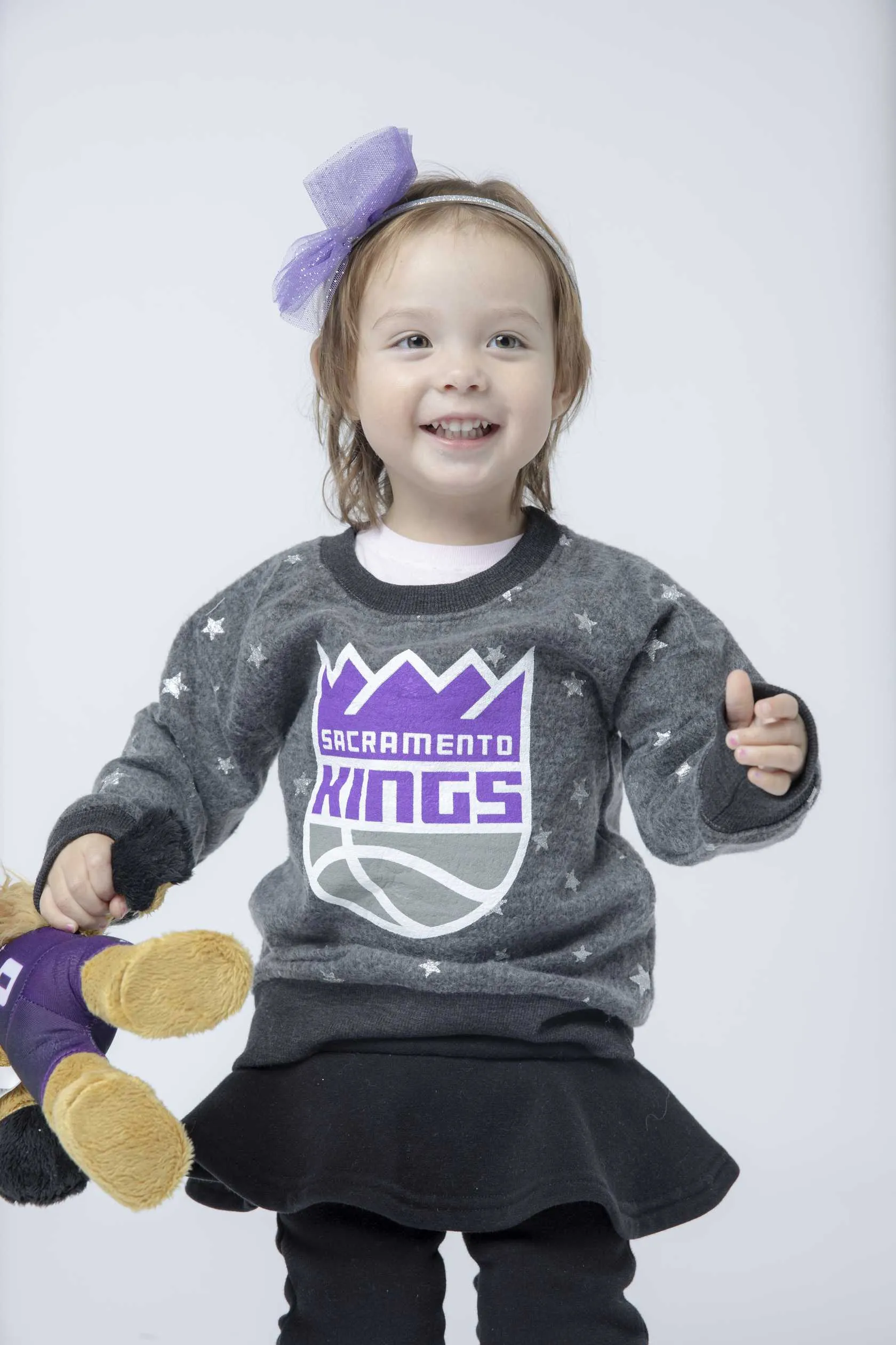 Kids Shimmer Stars Fleece Crew