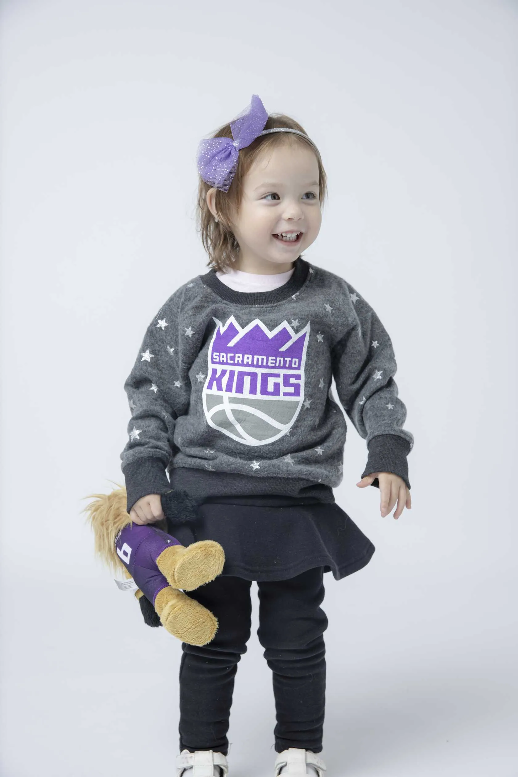 Kids Shimmer Stars Fleece Crew