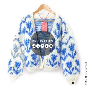 Knitting Pattern – MYPZ Chunky Bomber Cardigan Tulips Blue No.9 (ENG-NL)