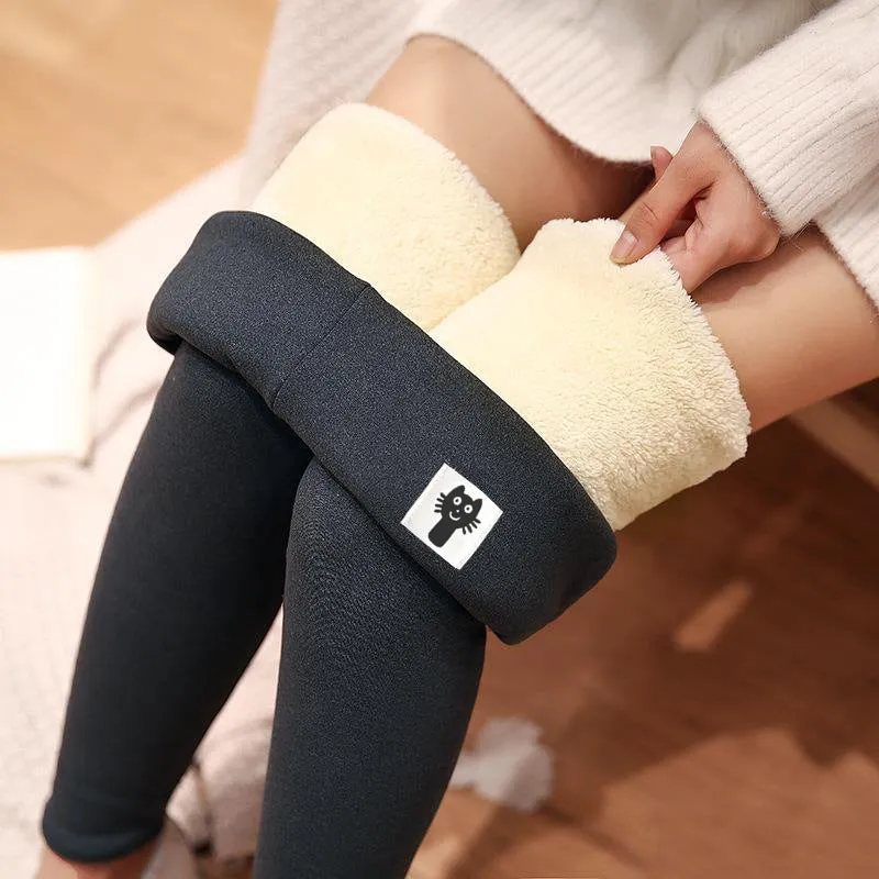 Lamb Fleece High Waist Stretch Thermal Pants