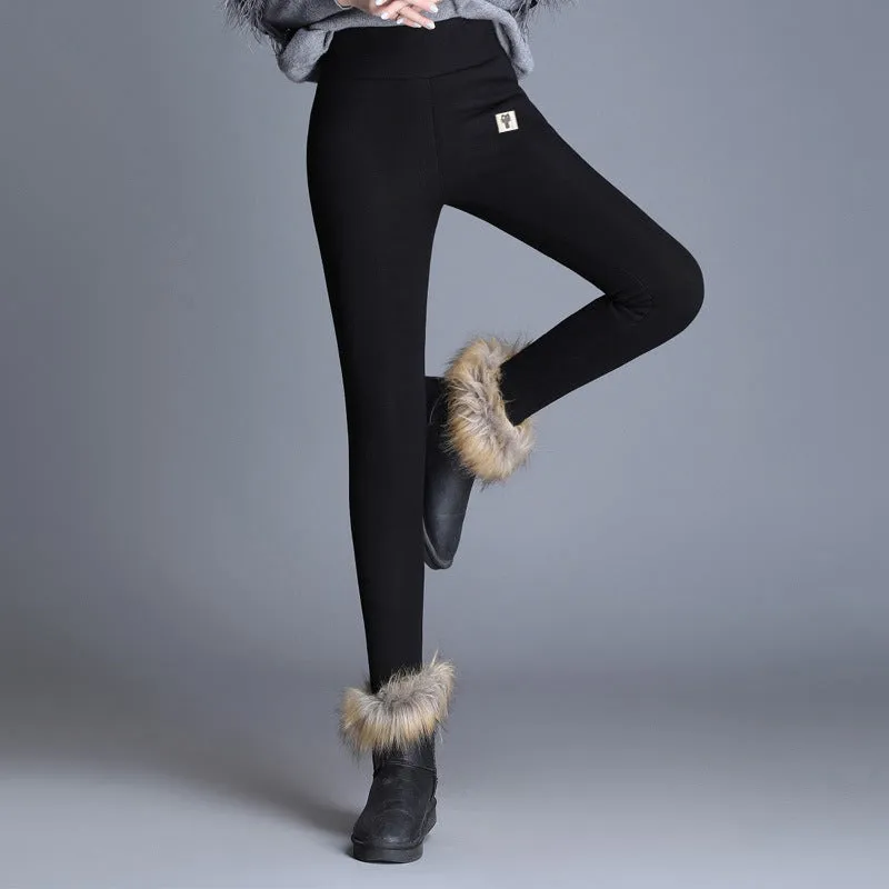 Lamb Fleece High Waist Stretch Thermal Pants