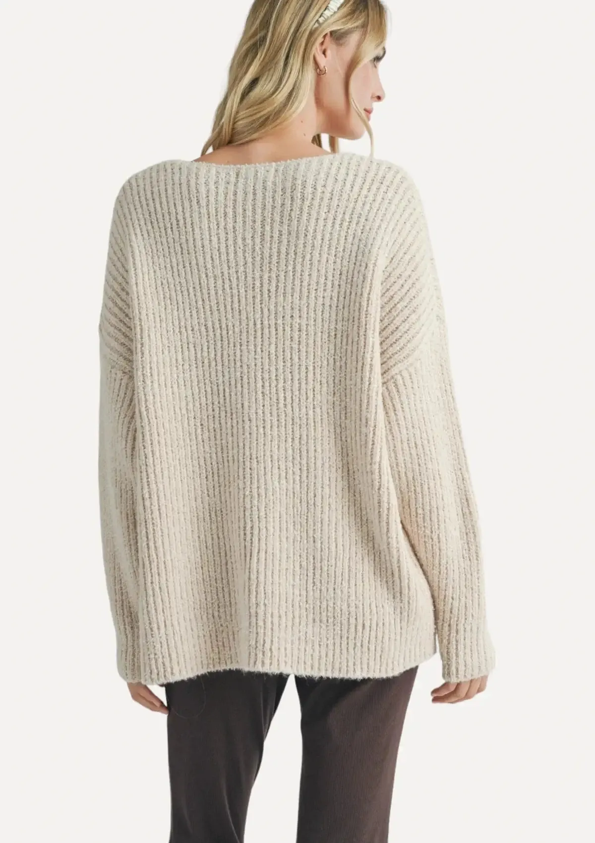 Malia V-Neck Sweater - Cream