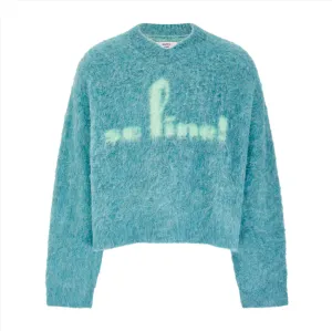 MARTINE ROSE - BRUSHED MOHAIR V-NECK JUMPER