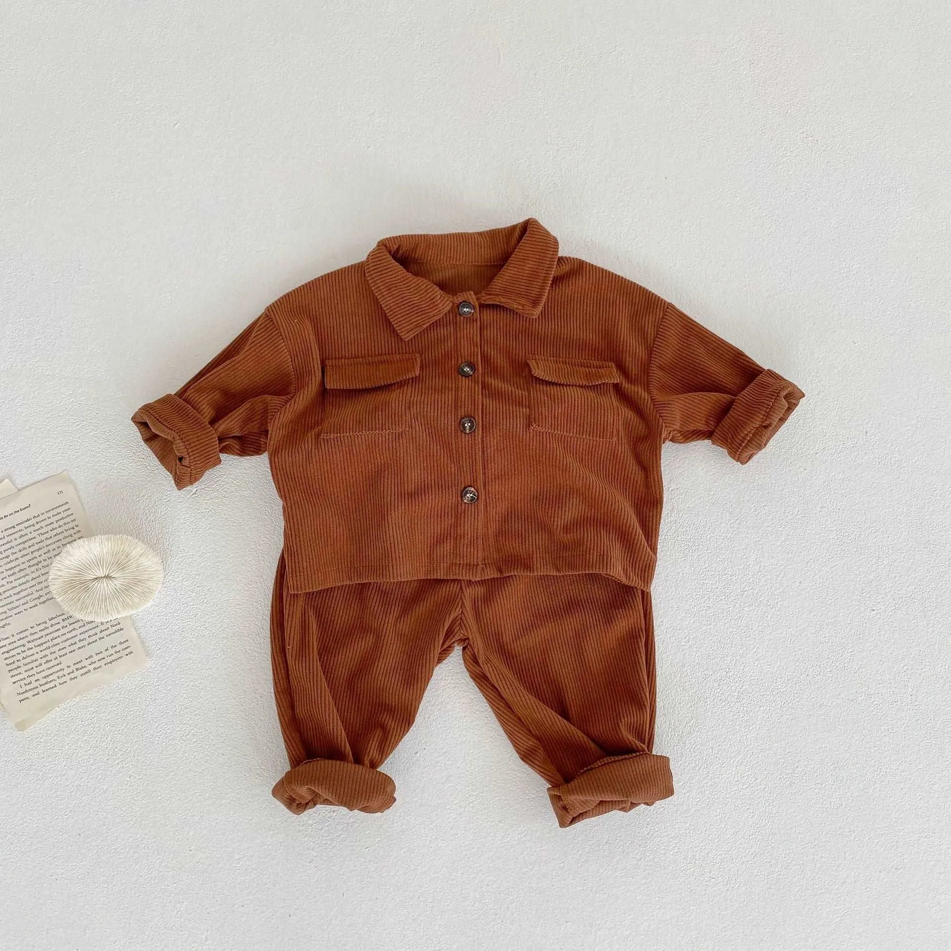 Multi Kid 2-Piece Cardigan and Corduroy Pants Set