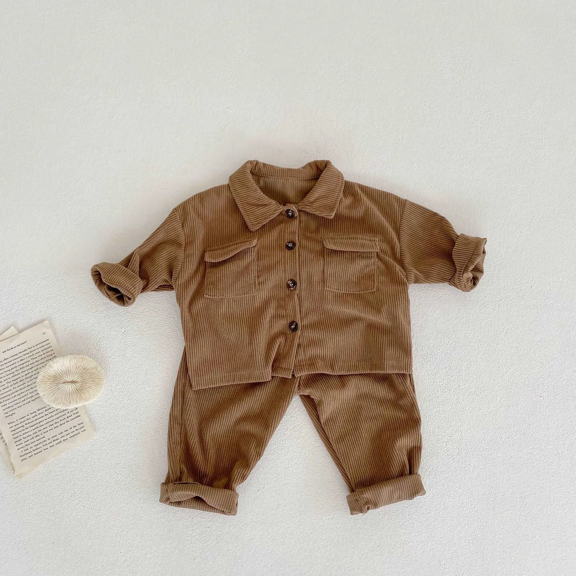 Multi Kid 2-Piece Cardigan and Corduroy Pants Set