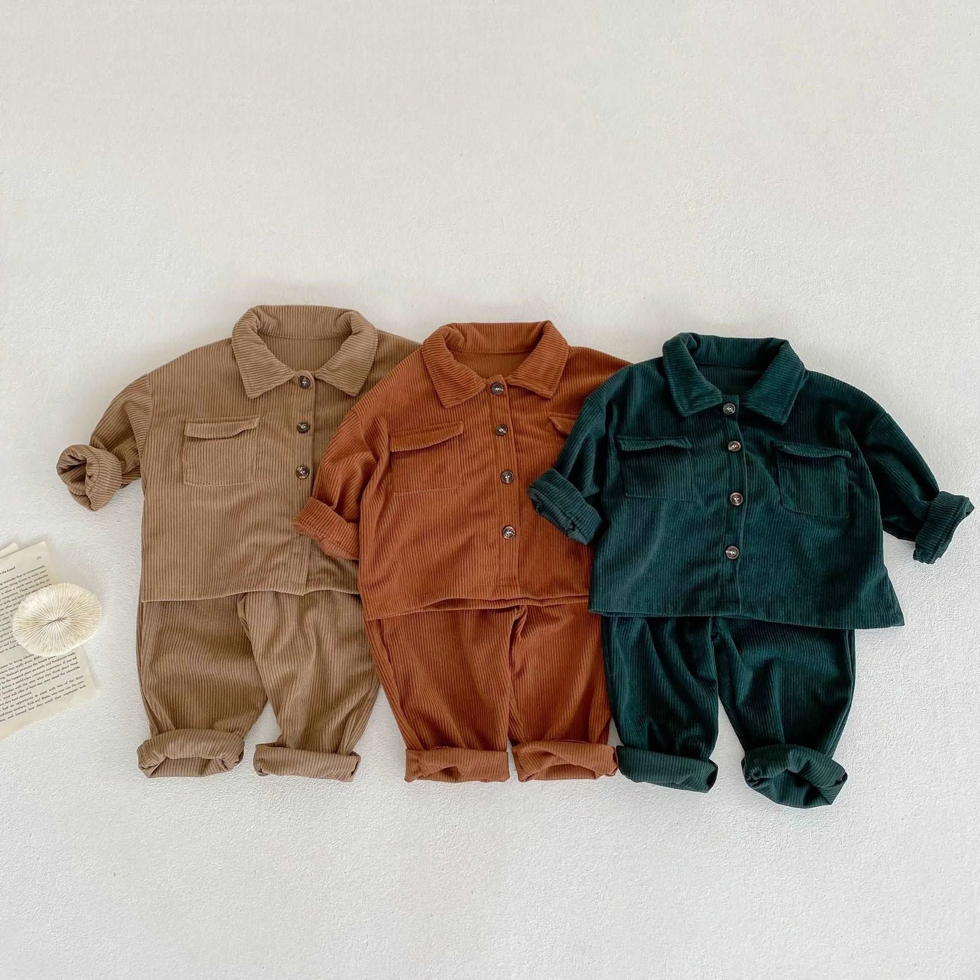 Multi Kid 2-Piece Cardigan and Corduroy Pants Set