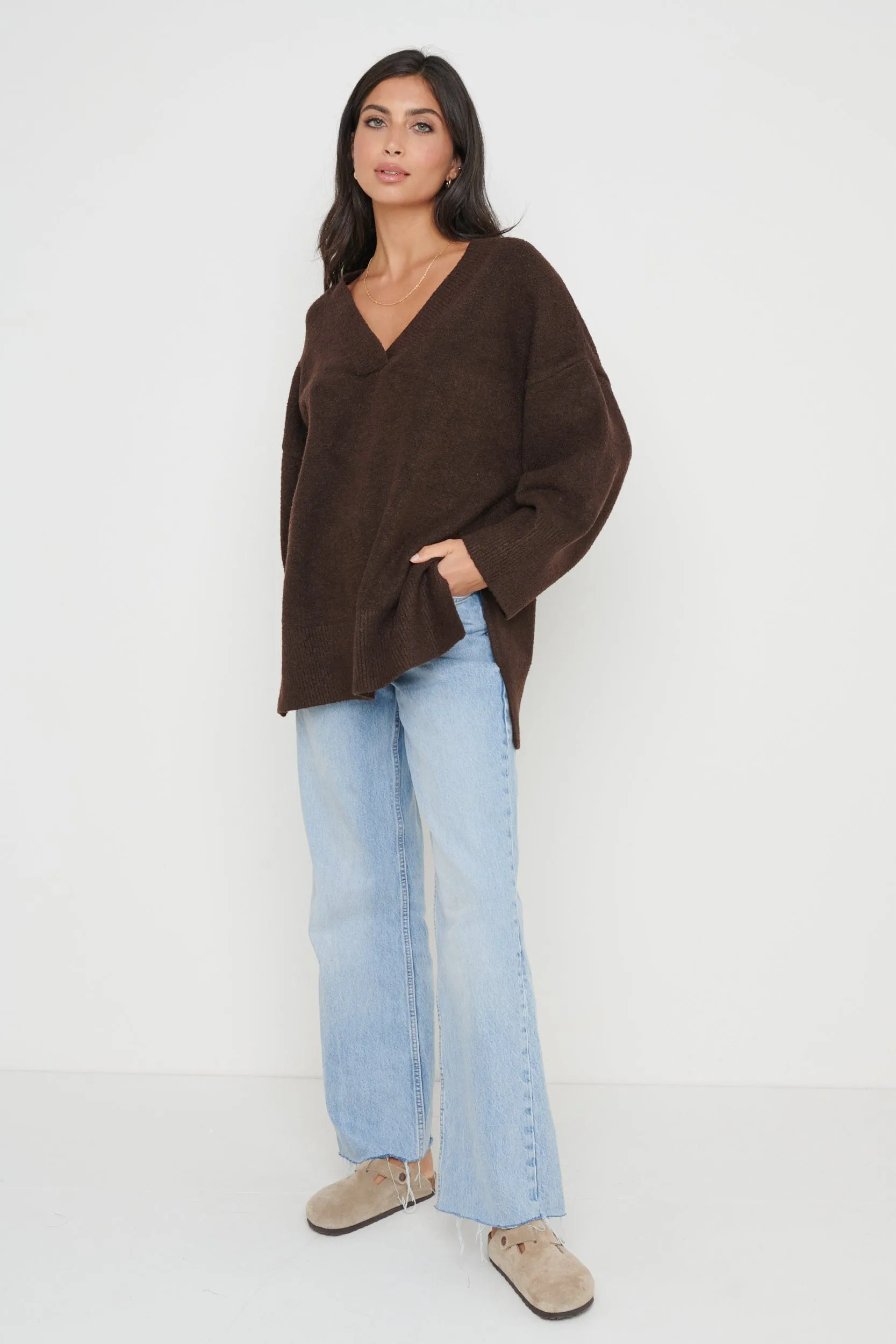 Myla Oversized Jumper - Brown