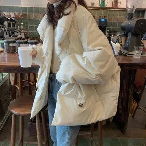 new warm padded jacket for men women Korean loose down cotton parkas student bread thickening coat winter simple streetwear