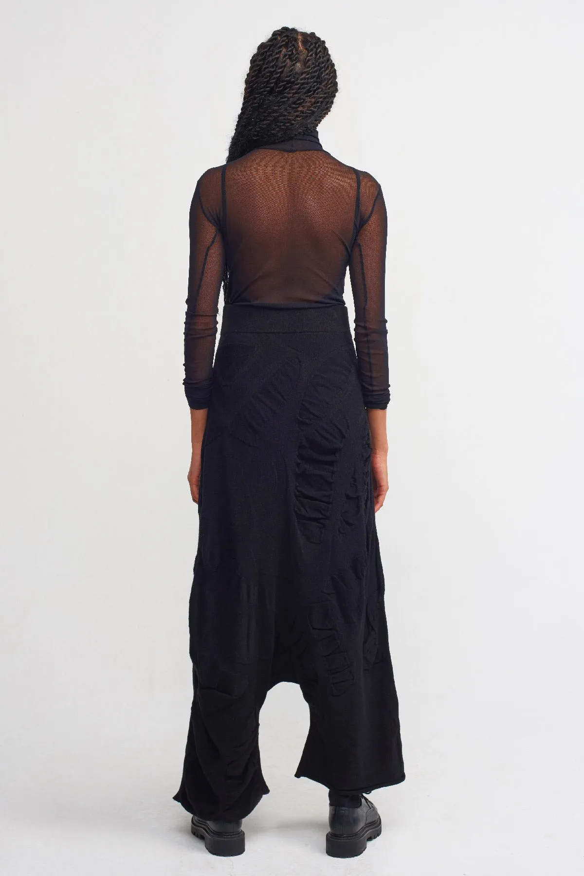 Nu Two-Toned Harem Knit Trousers Natural/Black