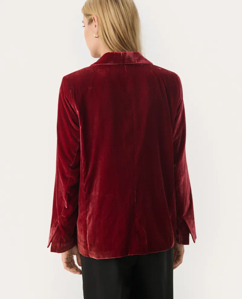 Part Two Loretta Red Velvet Blazer