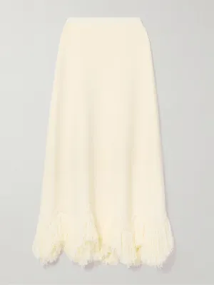 Paulina fringed knitted maxi skirt