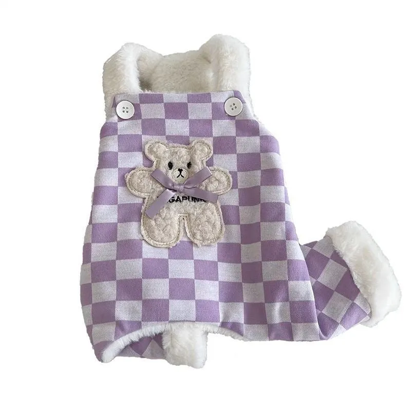 Plush Bear Plaid Pet Vest