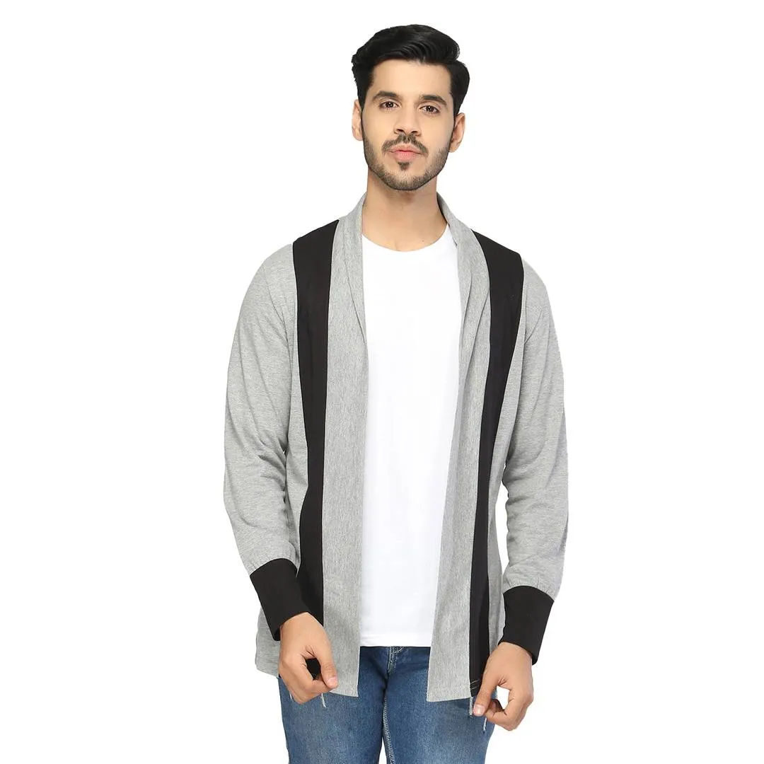 Stylish Multicoloured Cotton Colourblocked Shrug For Men