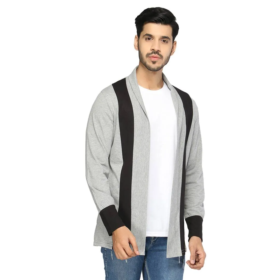 Stylish Multicoloured Cotton Colourblocked Shrug For Men