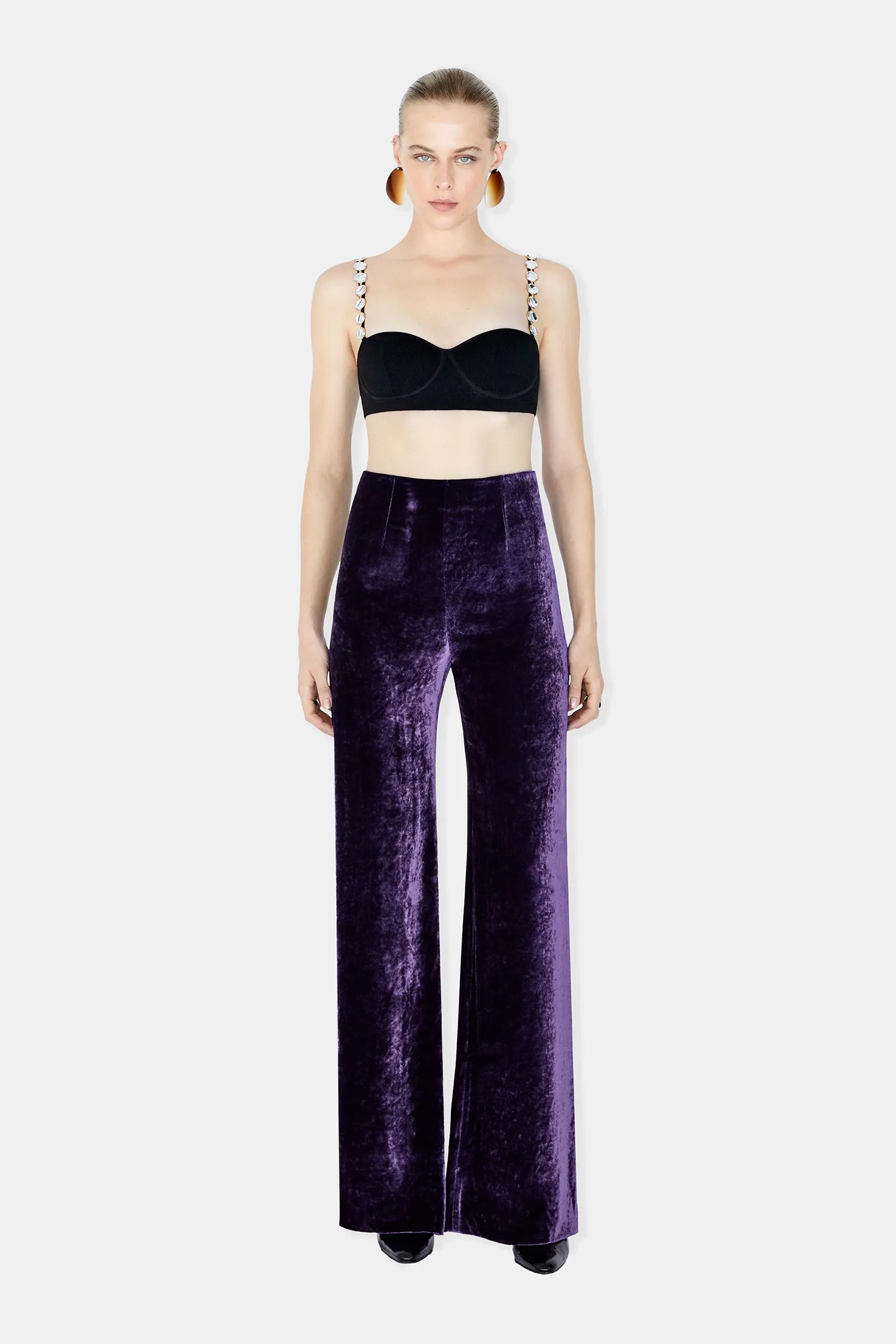 Velvet Trouser - Blackcurrant