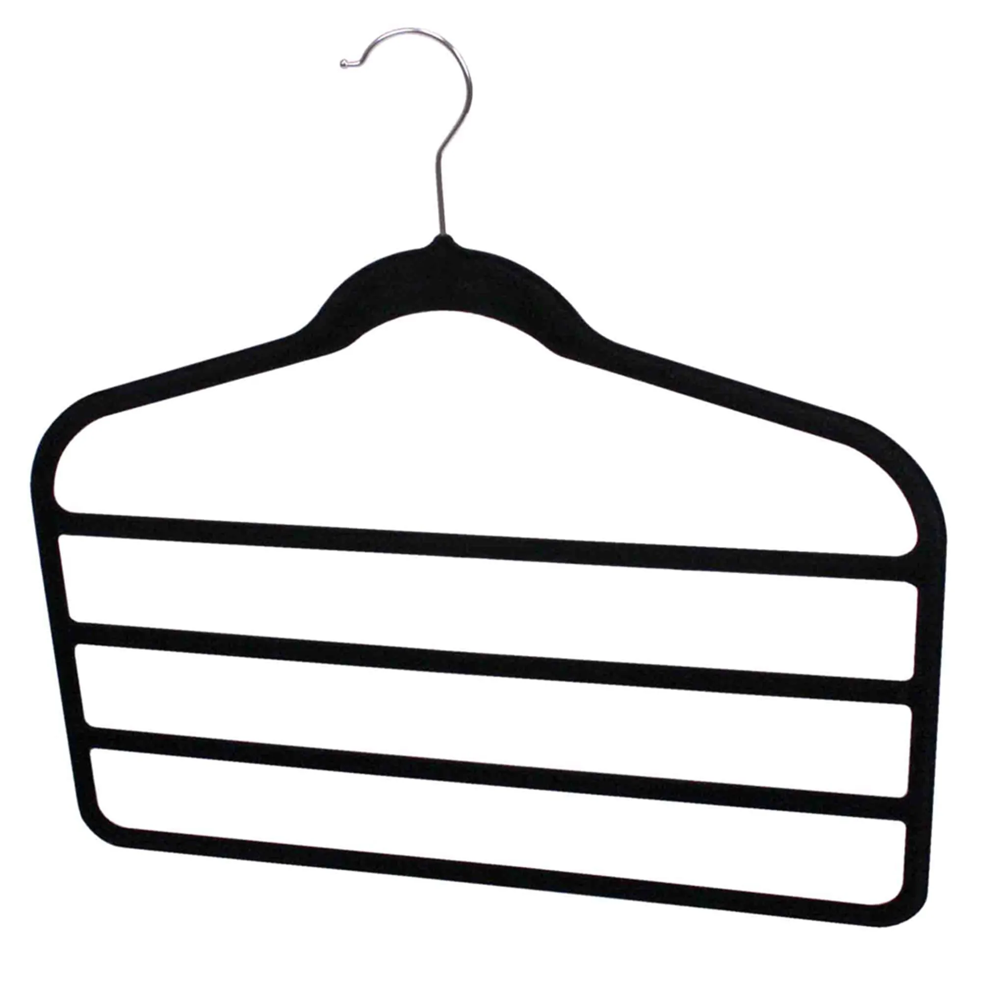 Velvet Trouser Hanger, (Pack of 3), Black