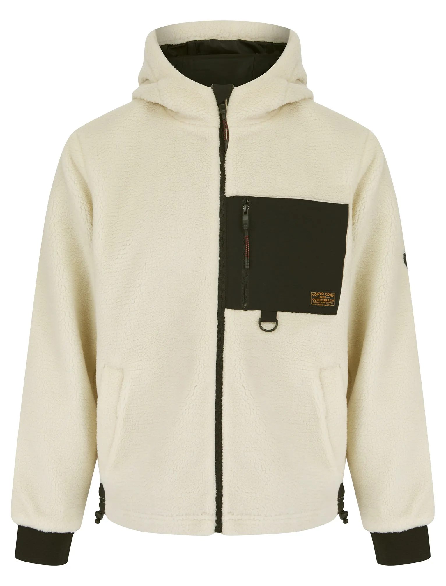 Wafai Hooded Teddy Borg Fleece Jacket Top in Natural - Tokyo Laundry