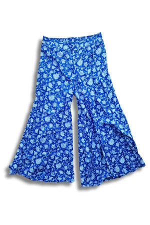 wide leg block print trousers