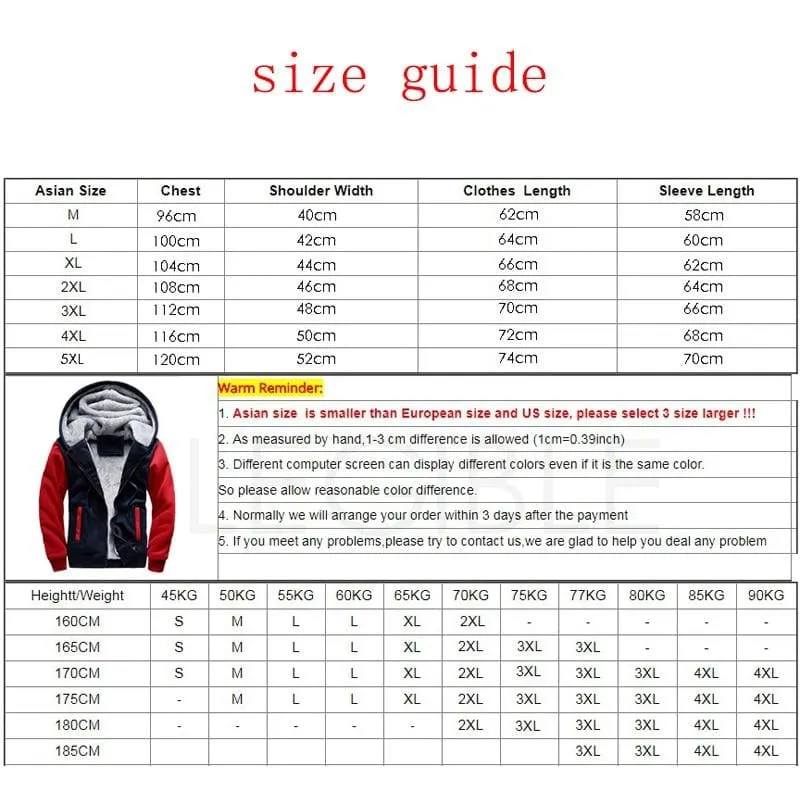 Winter Thick Warm Fleece Zipper Men Hoodies